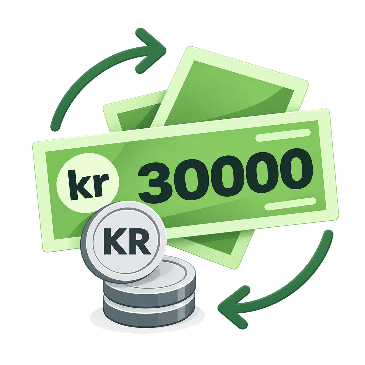 Låna 30 000 kronor - Sedlar och mynt