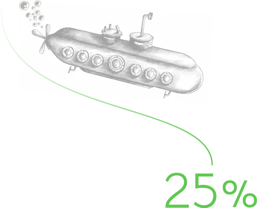 En handritad ubåt